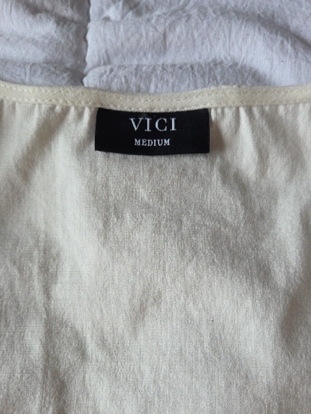 Vici Cream Square Neck Puff Sleeve Women's Lined Dress - Picture 2 of 2